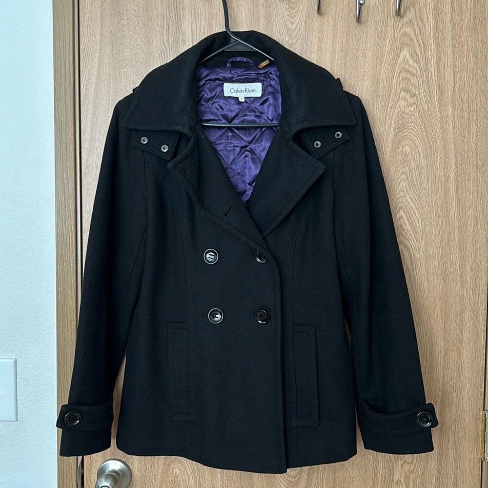 Calvin Klein wool jacket with detachable hood